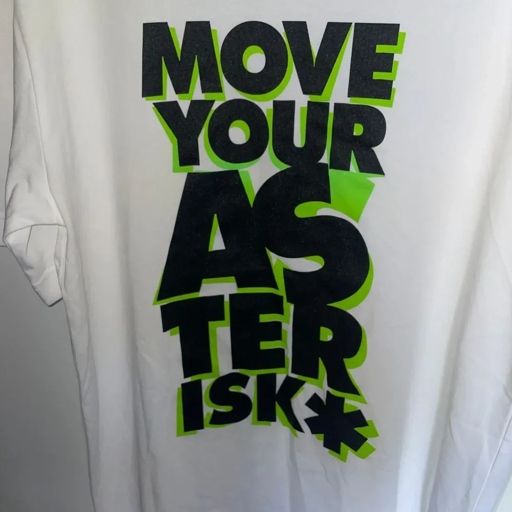 Nike Move Your Asterisk white T Shirt Mens You have a body your an athlete Small